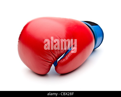 Gants de boxe rouge sur blanc Banque D'Images