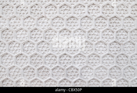 Un exemple de conception islamique dans le béton coulé sur le Fort d'Amber, Inde Banque D'Images