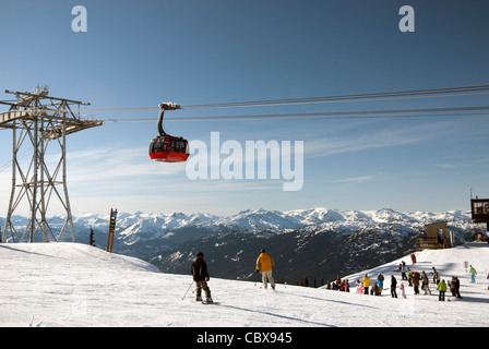 Coast Mountains et télécabine Peak 2 Peak ski à Whistler w Banque D'Images