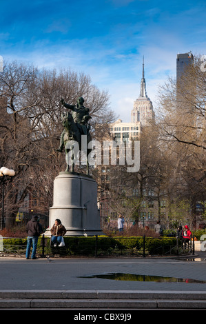 Statue de George Washington dans le parc d'Union Square à Manhattan, New York City Banque D'Images