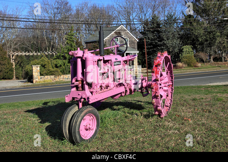 Tracteur agricole ancien l'est de Long Island NY Banque D'Images