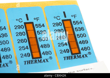 Bandes de température thermomètres de laboratoire Banque D'Images