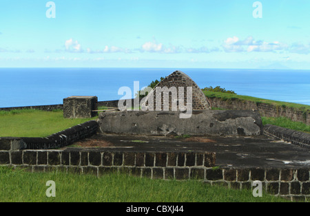 Magazine du Parc National de la forteresse de Brimstone Hill St Kitts est des Caraïbes Banque D'Images