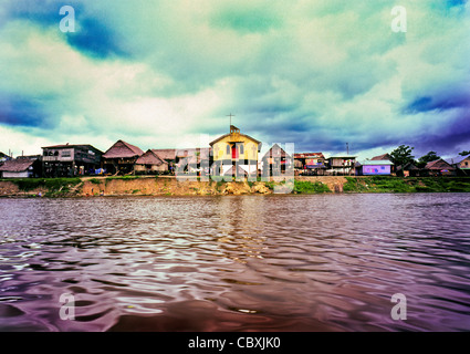 Une vue de l'église dans Belen Iquitos, sur l'Amazone Banque D'Images