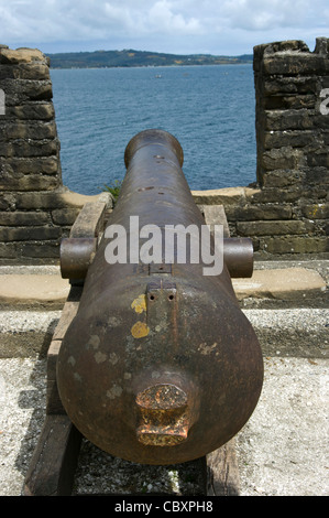 Le Chili. L'île de Chiloé. Ancud ville. Le Fort de San Antonio. Banque D'Images