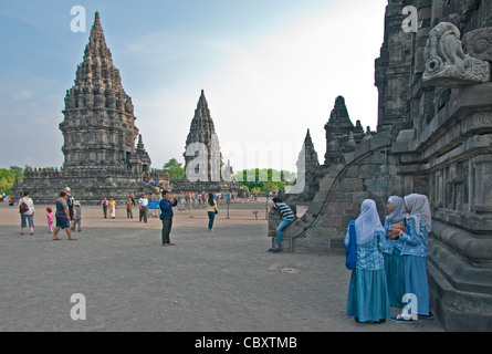 Temple Hindou de Prambanan, près de Yogyakarta, Indonésie Banque D'Images