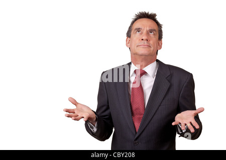 L'âge moyen exaspéré attrayant Business Man in suit des yeux Sensibilisation Banque D'Images