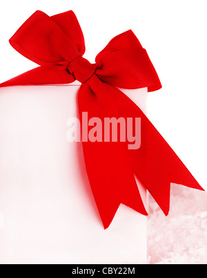 Belle arc rouge sur carte de voeux vierge, maison de vacances concept Banque D'Images