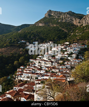 Le village de Velanidia sur la télécommande Vatika Peninsuala, Laconie, Péloponnèse, Grèce de l'est du sud Banque D'Images