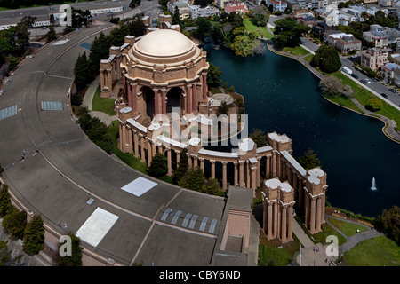 Photographie aérienne Palace of Fine Arts, San Francisco, Californie Banque D'Images