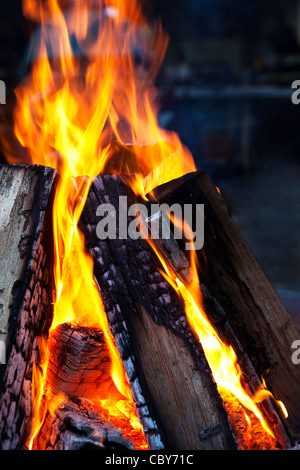 Feu de brûler sur l'action de grâces Banque D'Images