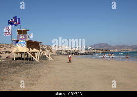 Surfers Beach Playa de Sotavento sur l'île canarienne de Fuerteventura, Espagne Banque D'Images