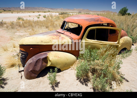 Voiture abandonnée en Solitaire - Khomas Region, Namibie, Afrique Banque D'Images