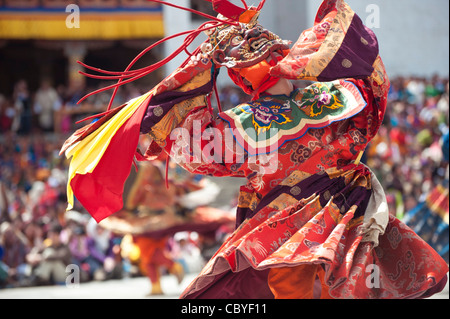 L'Asie, Bhoutan, Cham, Thimpu, Tibet, Tsechu, moine, danse, cham Banque D'Images