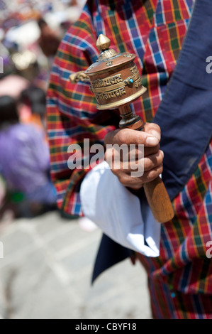 L'Asie, Bhoutan, Cham, petite roue, la prière, Thimpu, Tibet, Tsechu Banque D'Images