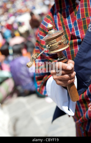 L'Asie, Bhoutan, Cham, petite roue, la prière, Thimpu, Tibet, Tsechu Banque D'Images