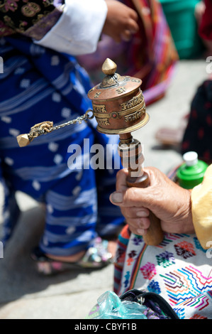 L'Asie, Bhoutan, Cham, petite roue, la prière, Thimpu, Tibet, Tsechu Banque D'Images