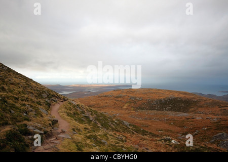 Paysage panoramique assombries en Écosse près de Stac Pollaidh Banque D'Images