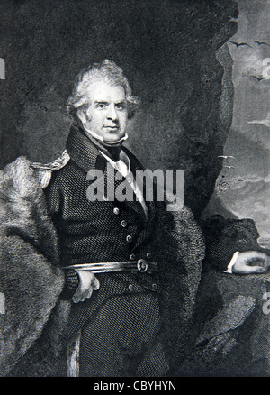 Portrait de Sir John Ross (1777-1856) Scottish Arctic & Polar Explorer « récit d'un second voyage à la recherche d'un passage du Nord-Ouest »,1835. Illustration ancienne ou gravure Banque D'Images