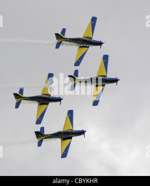 Esquadrilha da Fumaça (l'Armée de l'air brésilienne display team), également connu sous le nom de l'Escadron de fumée, au cours de la pratique à la Royal Int Banque D'Images