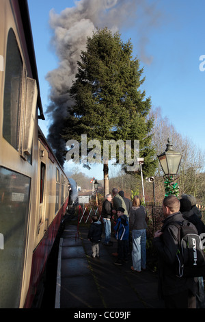 Train à vapeur sur la Severn Valley Railway Shropshire Banque D'Images