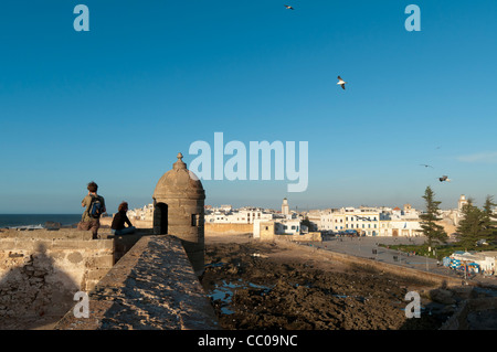 Voir d'Essaouira à partir de la Skala du port,Maroc Banque D'Images