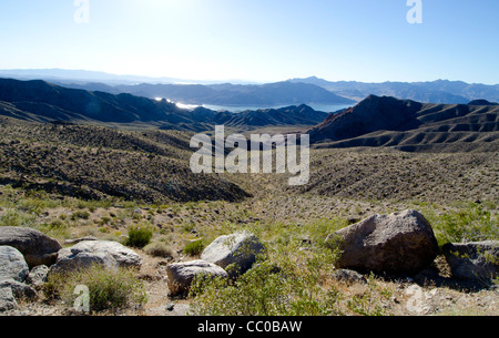 High Desert donnent sur le Lac Mead Arizona Banque D'Images