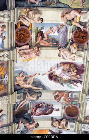 Plafond de la chapelle Sixtine au Vatican, Rome, Italie Banque D'Images