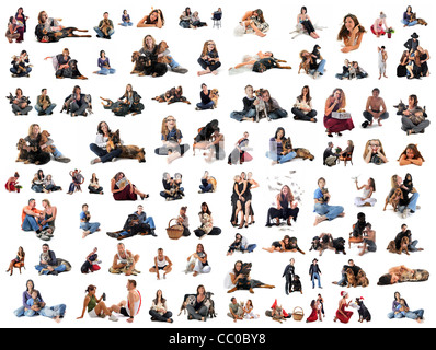 La famille, les hommes et les femmes in front of white background Banque D'Images