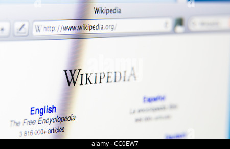 Wikipedia site screen Banque D'Images