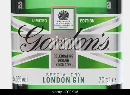 Gordon's Gin avec limited edition Union Jack Label. Banque D'Images