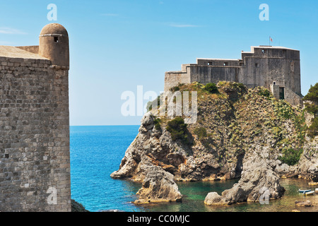 Forteresse du Saint-Laurent . La forteresse est au point le plus élevé de 51 mètres de haut, Dubrovnik, Dalmatie, Croatie, Europe Banque D'Images