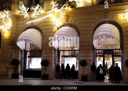 Chaumet, Place Vendôme Square à Noël à Paris, France Banque D'Images