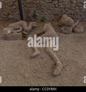 "Jardin de fugitifs" cadavres pétrifiés à Pompéi Campanie Italie Banque D'Images