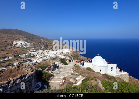 Grèce îles Cyclades sikinos l'inauguration de l'église de la panaghia pantochara Banque D'Images