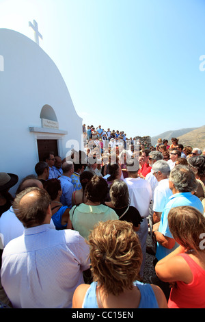 Grèce îles Cyclades sikinos l'inauguration de l'église de la panaghia pantochara Banque D'Images