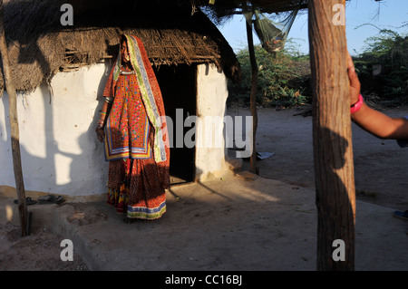 Les membres des tribus Meghawal à Kutch, Inde Banque D'Images