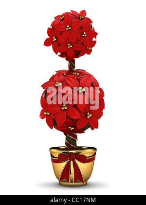 3D Illustration d'un poinsettia en Pot Banque D'Images