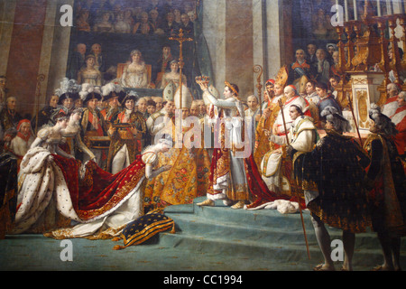 Le sacre de Napoléon, la peinture du Louvre, Paris, France Banque D'Images