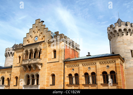 Détail de la Cour le château de Neuschwanstein en Bavière, Allemagne. Banque D'Images