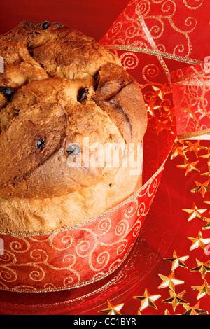 Panettone italien, le gâteau aux fruits de Noël Banque D'Images