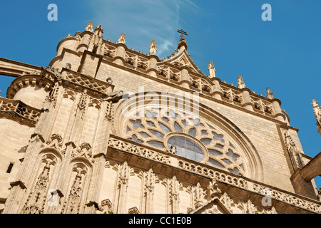 Détail de la cathédrale gothique et baroque de Séville. Banque D'Images