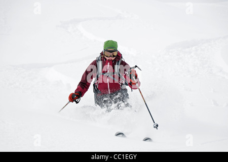 Ski hors piste à Arolla Suisse Banque D'Images