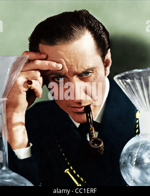 BASIL RATHBONE SHERLOCK HOLMES : THE HOUND OF THE BASKERVILLES (1939) Banque D'Images