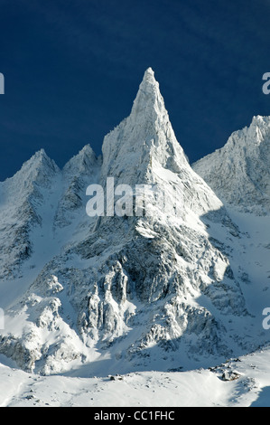 L'aiguille de la TSA en hiver le Val d'Herens Banque D'Images