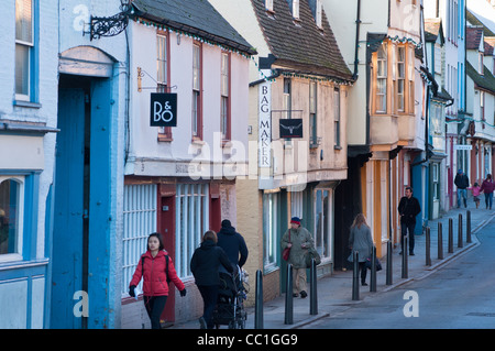 Ancienne boutique de caractère donne sur la rue Bridge, à Cambridge, Angleterre, Royaume-Uni. Banque D'Images