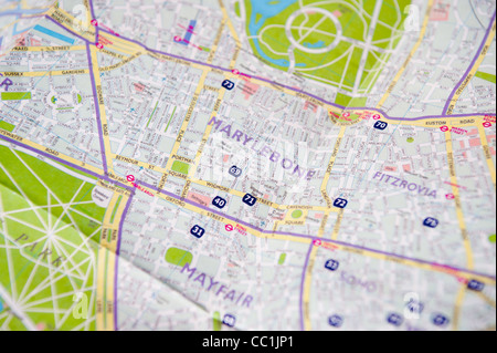 Carte des rues de Londres Banque D'Images