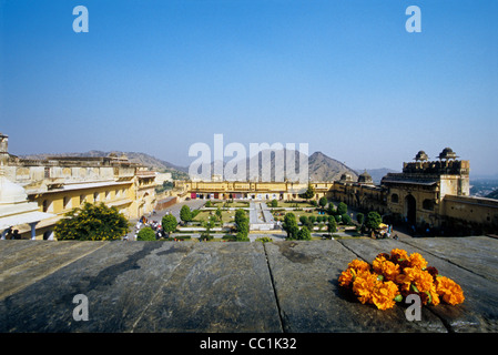 Le fort d'Amber de Jaipur au Rajasthan, Inde Banque D'Images