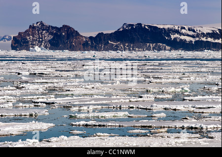 Banquise et d'icebergs, mer de Weddell, l'Antarctique Banque D'Images