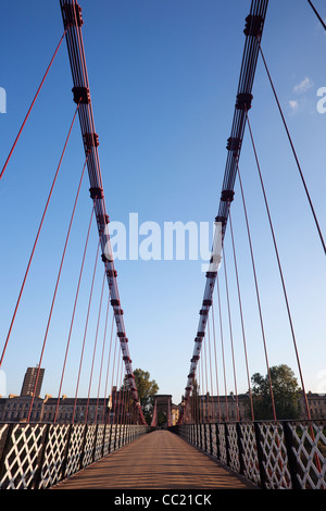 South Portland Street Suspension Bridge sur la rivière Clyde à Glasgow, Ecosse Banque D'Images